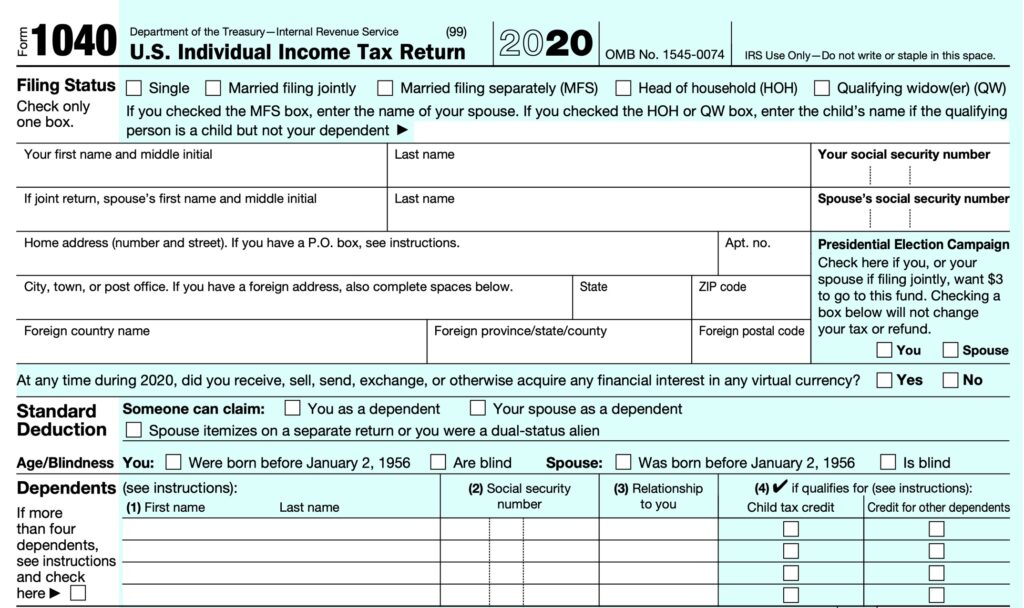 2020 Tax Form 1040