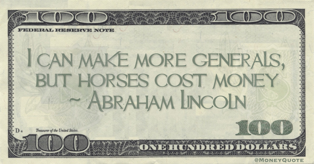  can make more generals, but horses cost money Quote