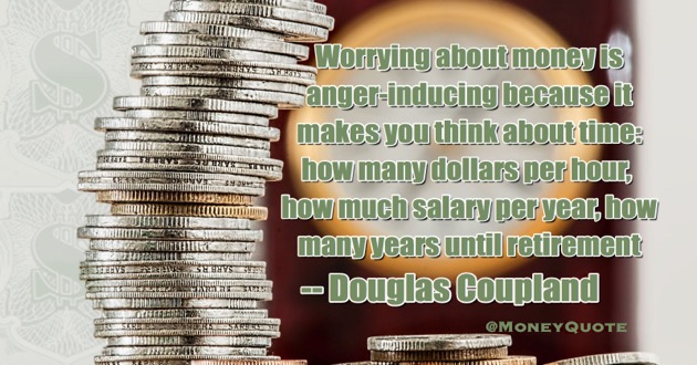 Worrying about money makes you think about time: Dollars per hour, Salary per Year, Years to Retirement Quote
