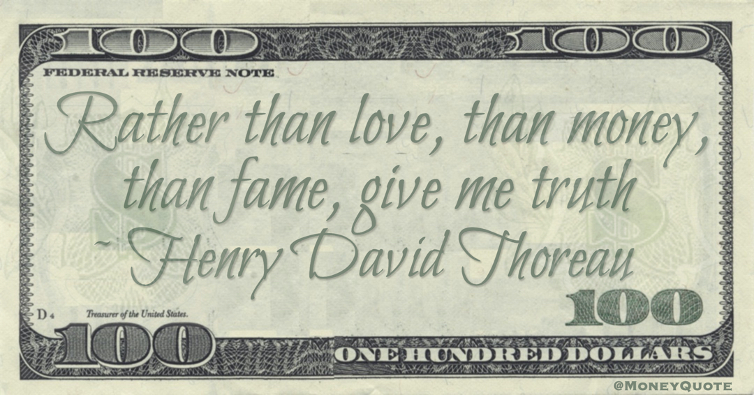 Thoreau Love Money Fame Truth T-shirt