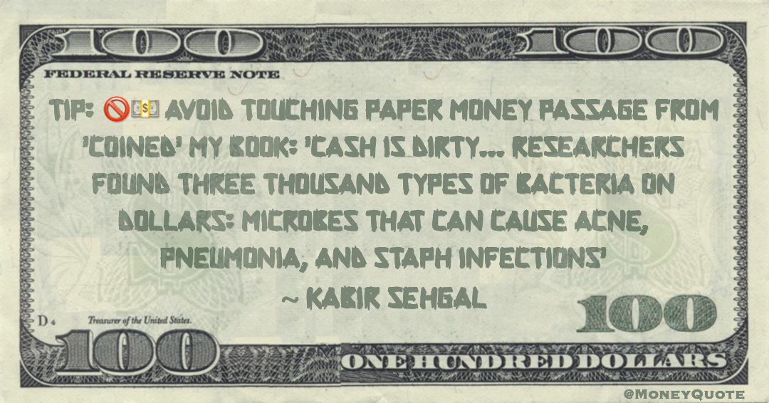 Tip: Avoid Touching Paper Money Passage from 